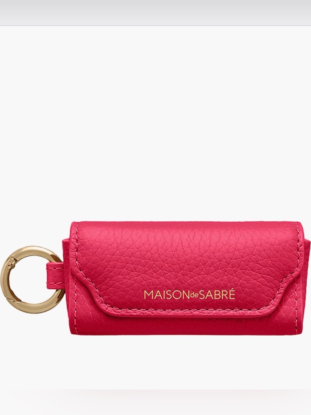 MAISON de SABRÉ Pink Leather Key Pouch with Gold Ring smoking home